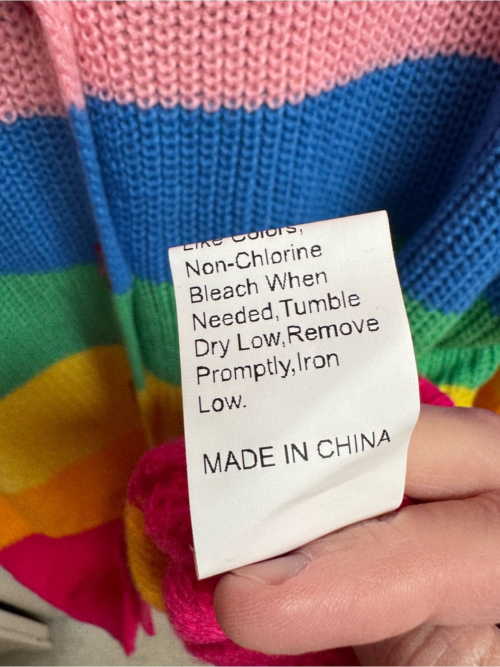 One Size Rainbow Button-Front Women's Cardigan Sweater - Picture 8 of 9
